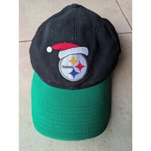 Pittsburgh Steelers 90s CHRISTMAS Santa American Needle snapback cap NFL vtg